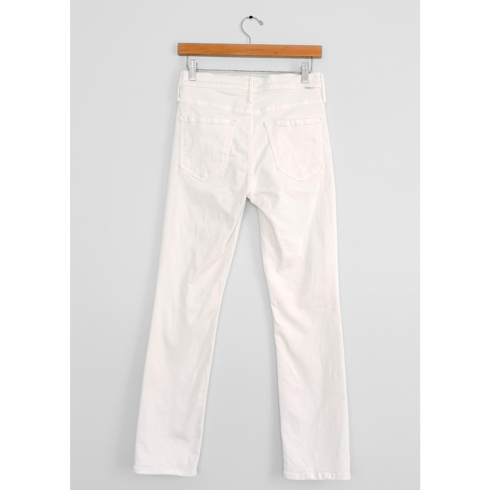 MOTHER The Hustler Ankle Fray Jeans in Glass Slipper White Cropped Denim - Picture 7 of 11